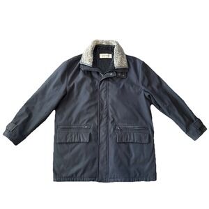 Pierre Balmain Vintage Men 42 Sherpa Collar Quilted Liner Winter Coat Black